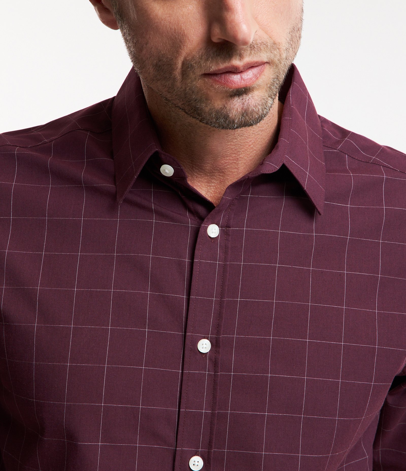 Camisa em Tricoline com Estampa Xadrez Grid Vermelho 3