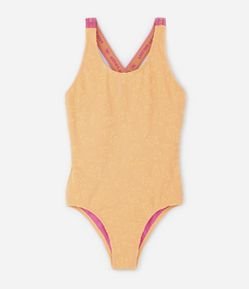 Maiô Infantil com Flores Texturizadas em Alto Relevo - Tam 5 a 14 anos