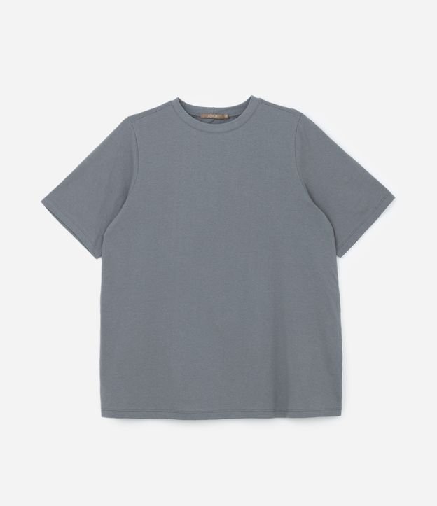 Camiseta Básica em Algodão Curve & Plus Size Cinza 5