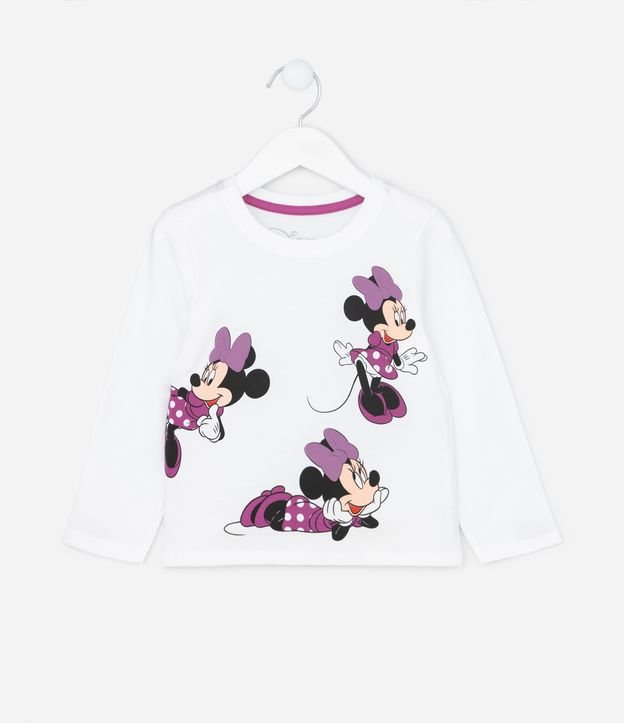 Camiseta Infantil em Meia Malha com Estampa Minnie - Tam 1 a 5