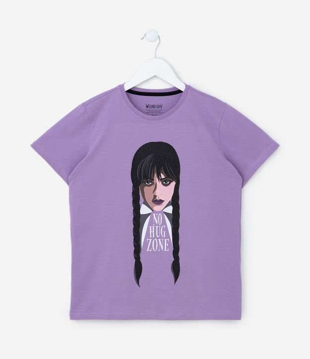 Camiseta Infantil com Estampa Wandinha - Tam 7 a 14 Anos