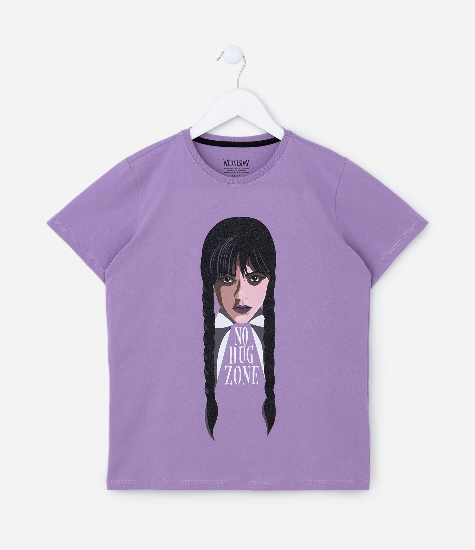 Camiseta Infantil com Estampa Wandinha - Tam 7 a 14 Anos Lilás 1
