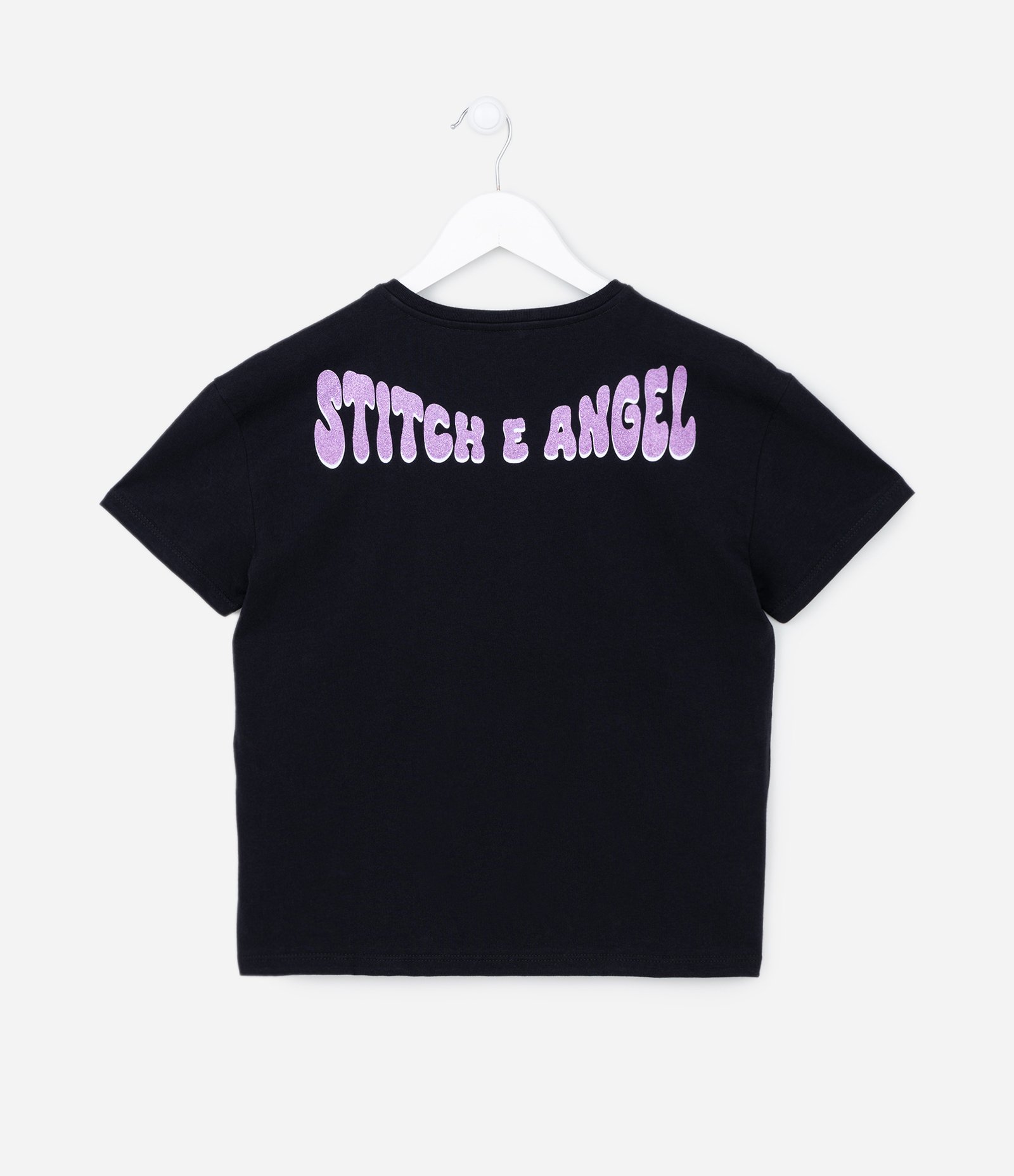 Camiseta Infantil com Estampa do Stitch - Tam 5 a 14 anos Preto 2