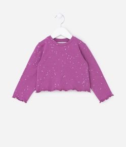 Camiseta Infantil com Brilhinhos e Frufru nas Bordas - Tam 1 a 5 Anos