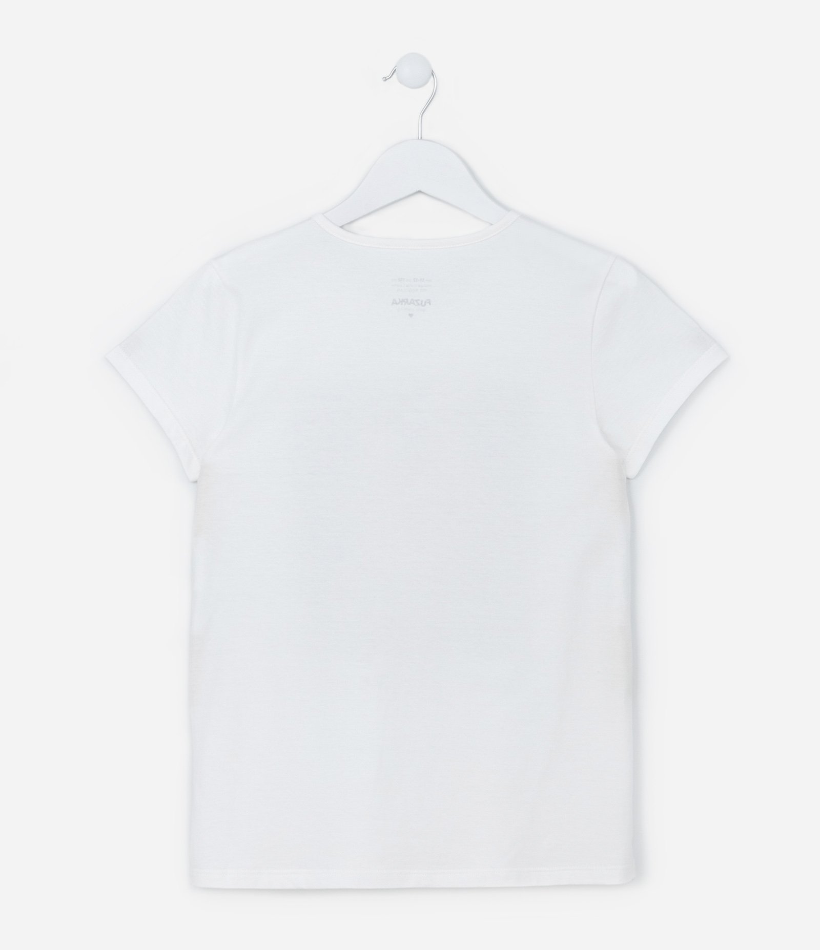 Camiseta Infantil em Algodão Estampa Foil de Gatinho - Tam 5 a 14 anos Branco 2