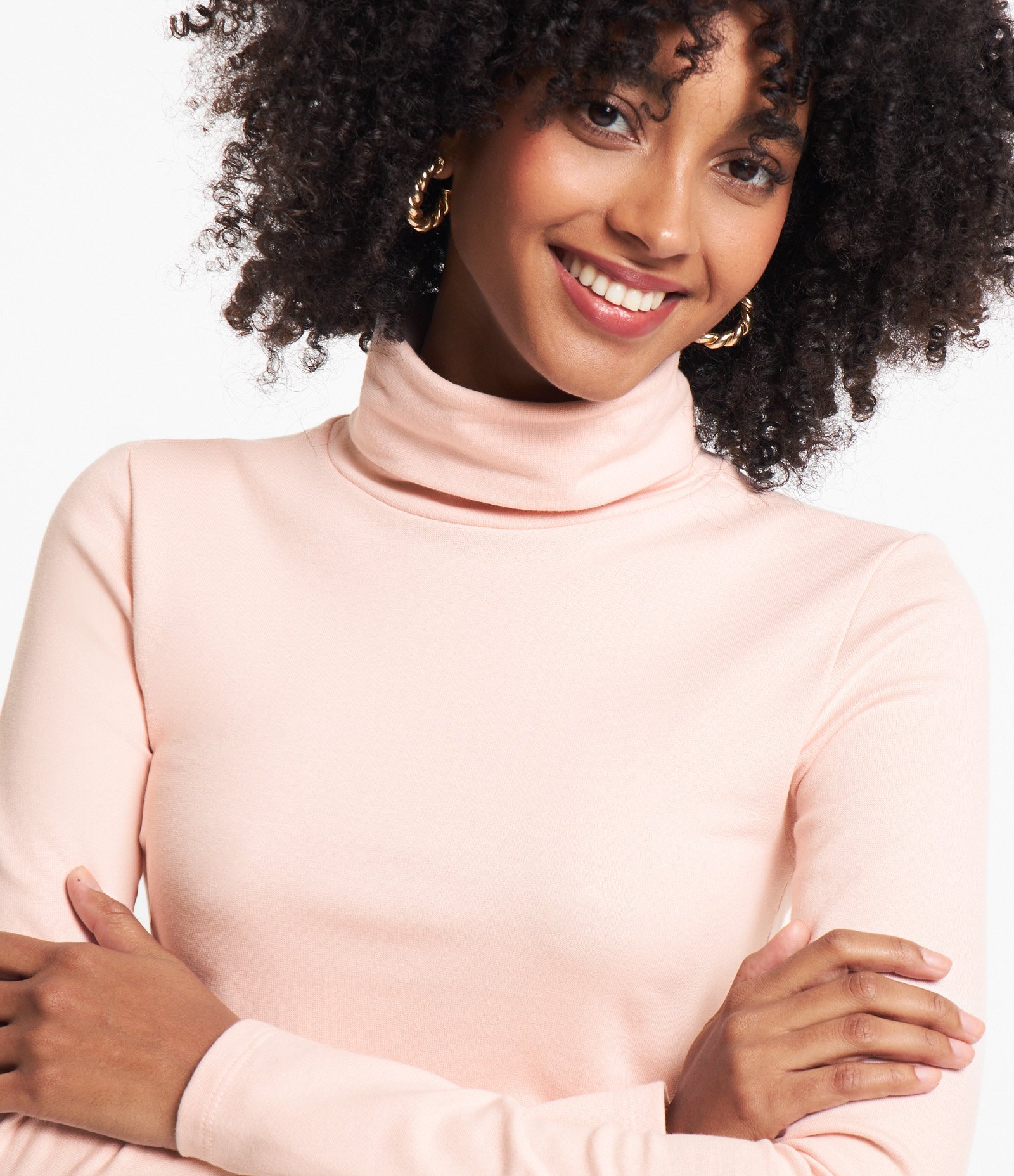 Blusa em Ribana com Gola Alta Rosa 4