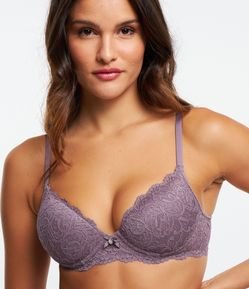 Sutiã Base em Renda Rústica com Bojo Oco