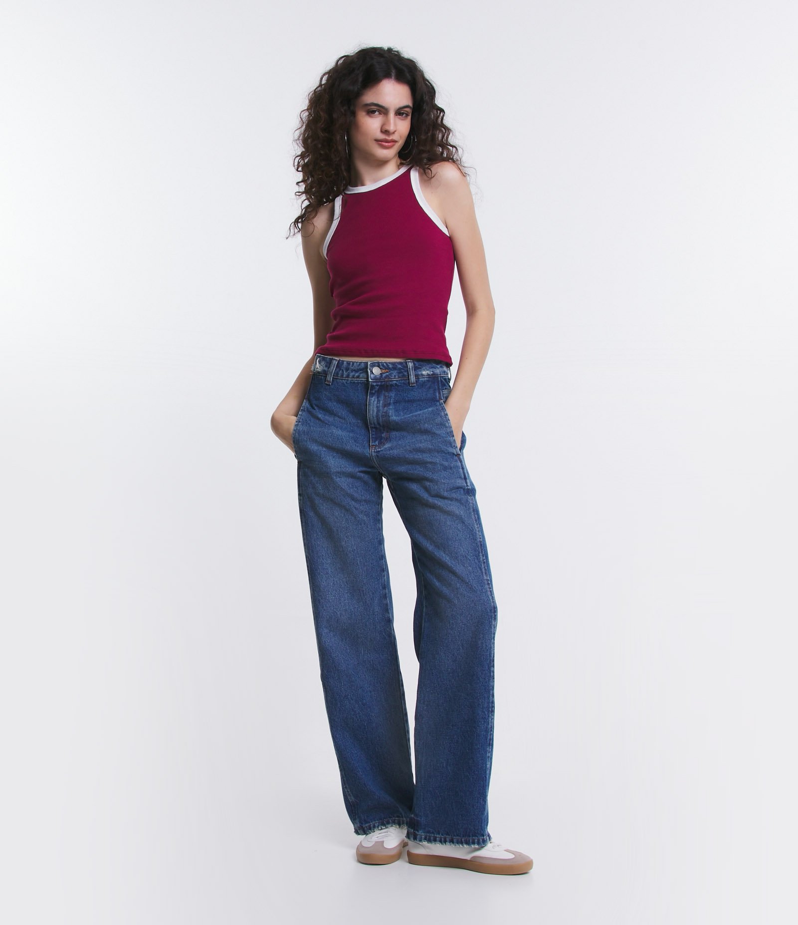 Blusa Regata em Ribana com Cava Contrastante 2