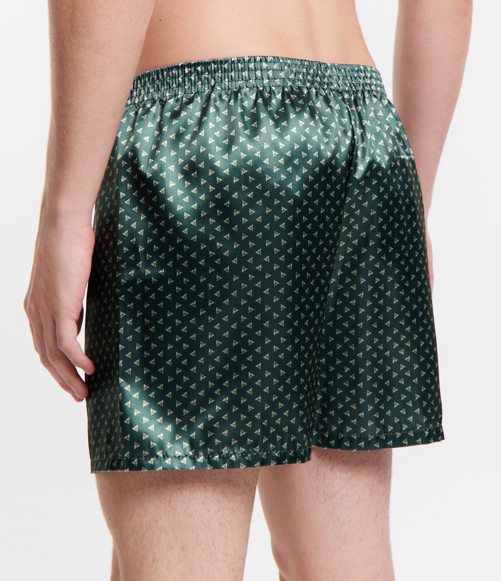 Cueca Samba Canção em Charmouse com Estampa de Mini Triângulos Verde 3