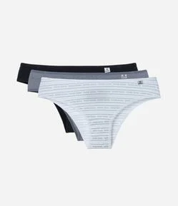 Kit 03 Calcinhas Biquíni em Microfibra DelRio