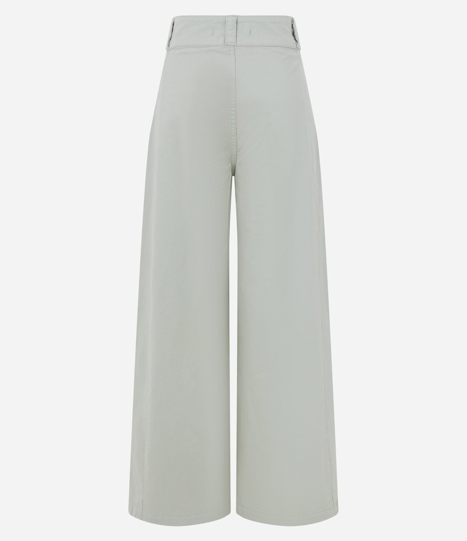Calça Wide Leg em Sarja com Pences e Bolsos Verde Claro 6