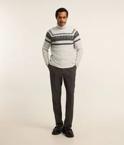 Calça Alfaiatada com Pregas e Cós Elástico