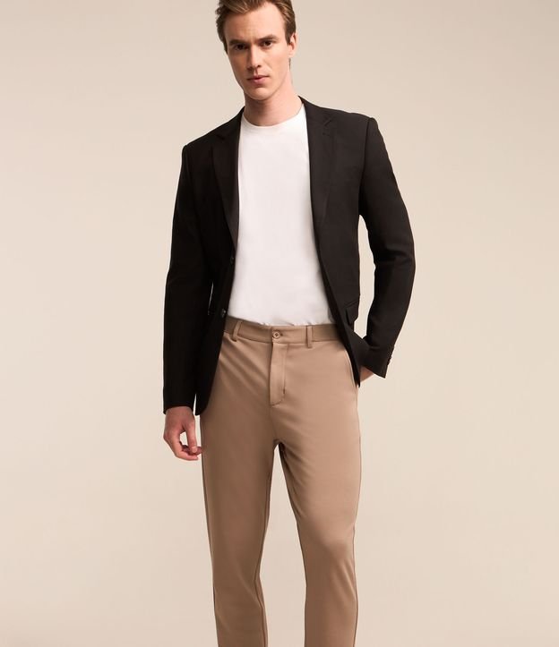Calça Social com Cós Elástico Aparente
