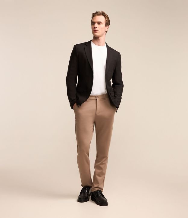 Calça Social com Cós Elástico Aparente