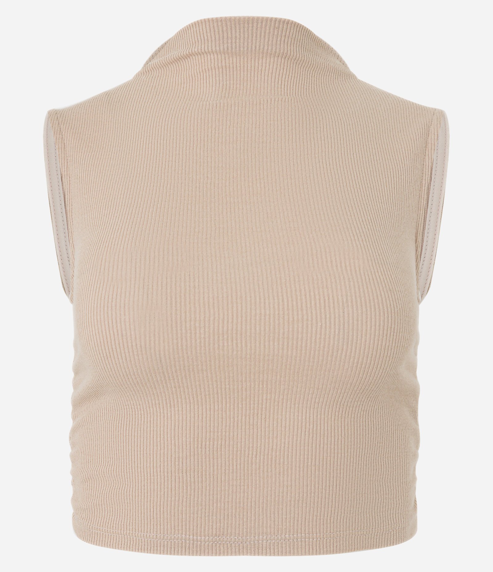Blusa sem Manga em Ribana com Golinha Alta e Franzinho Lateral 5