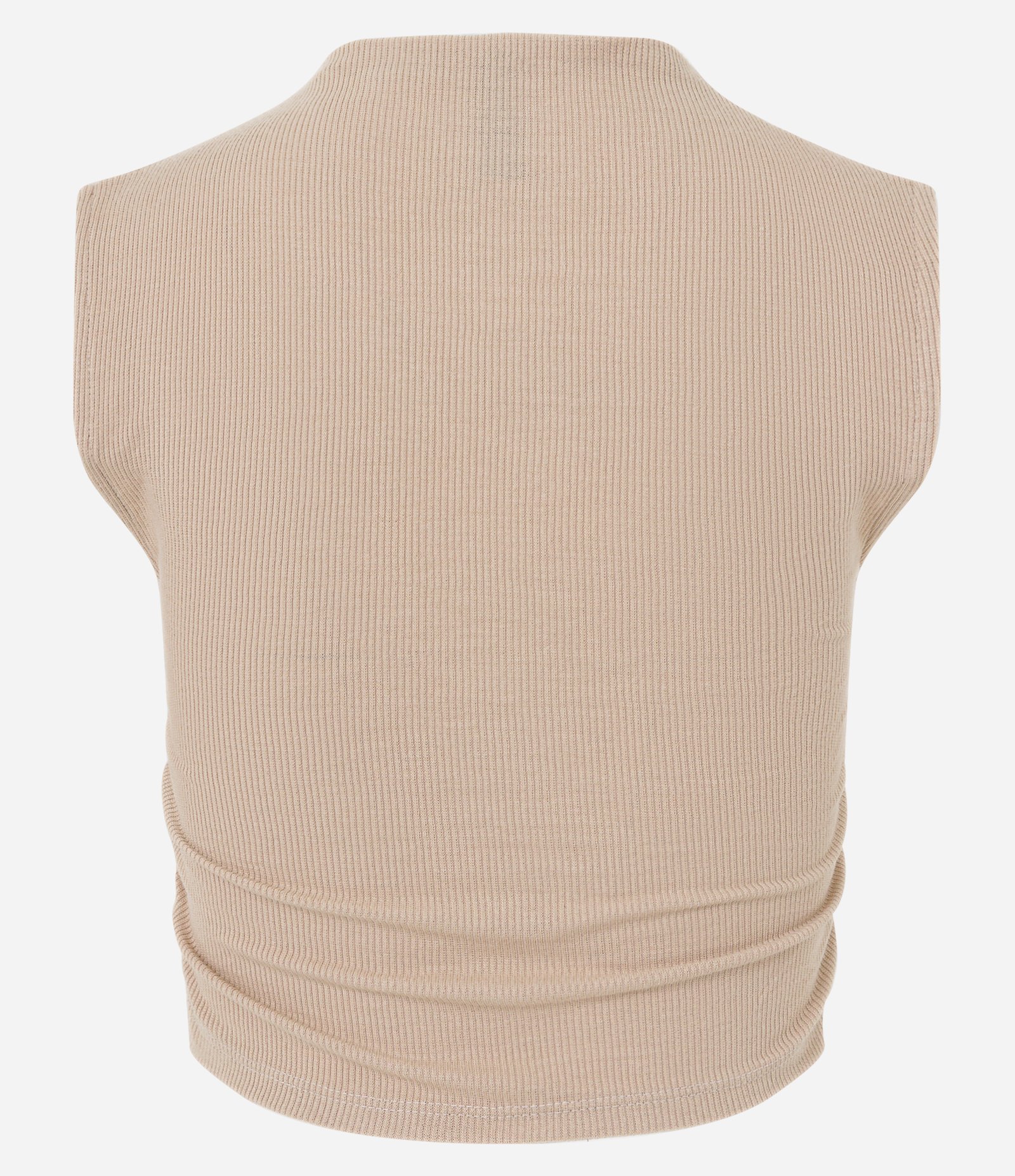 Blusa sem Manga em Ribana com Golinha Alta e Franzinho Lateral 7