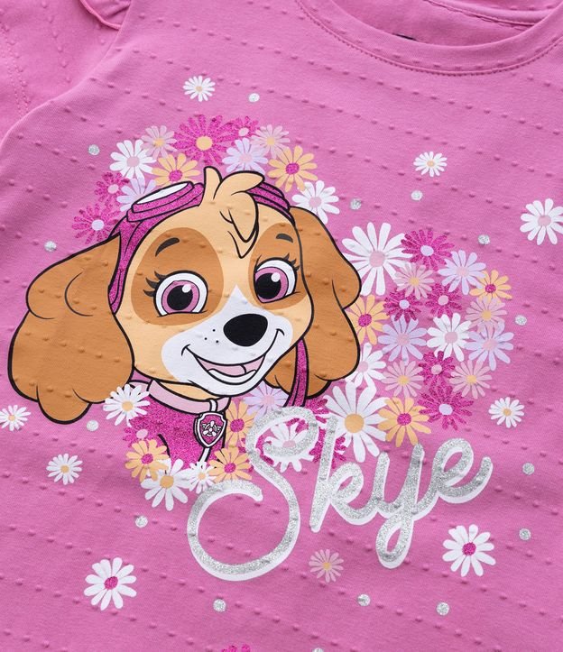 Camiseta Infantil em Meia Malha com Estampa da Skye - Tam 2 a 6 anos Rosa 5