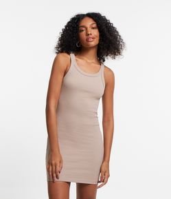 Vestido Curto em Ribana com Textura Canelada
