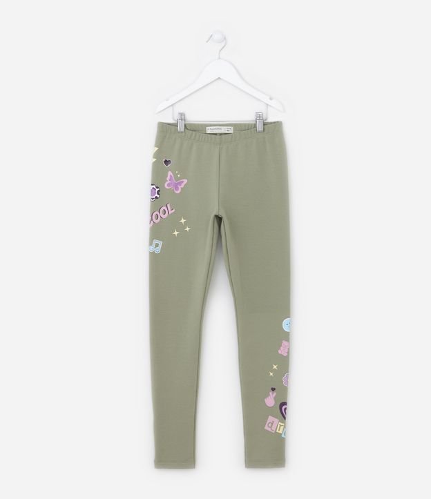 Calça Legging Infantil com Estampa Dream - Tam 5 A 14