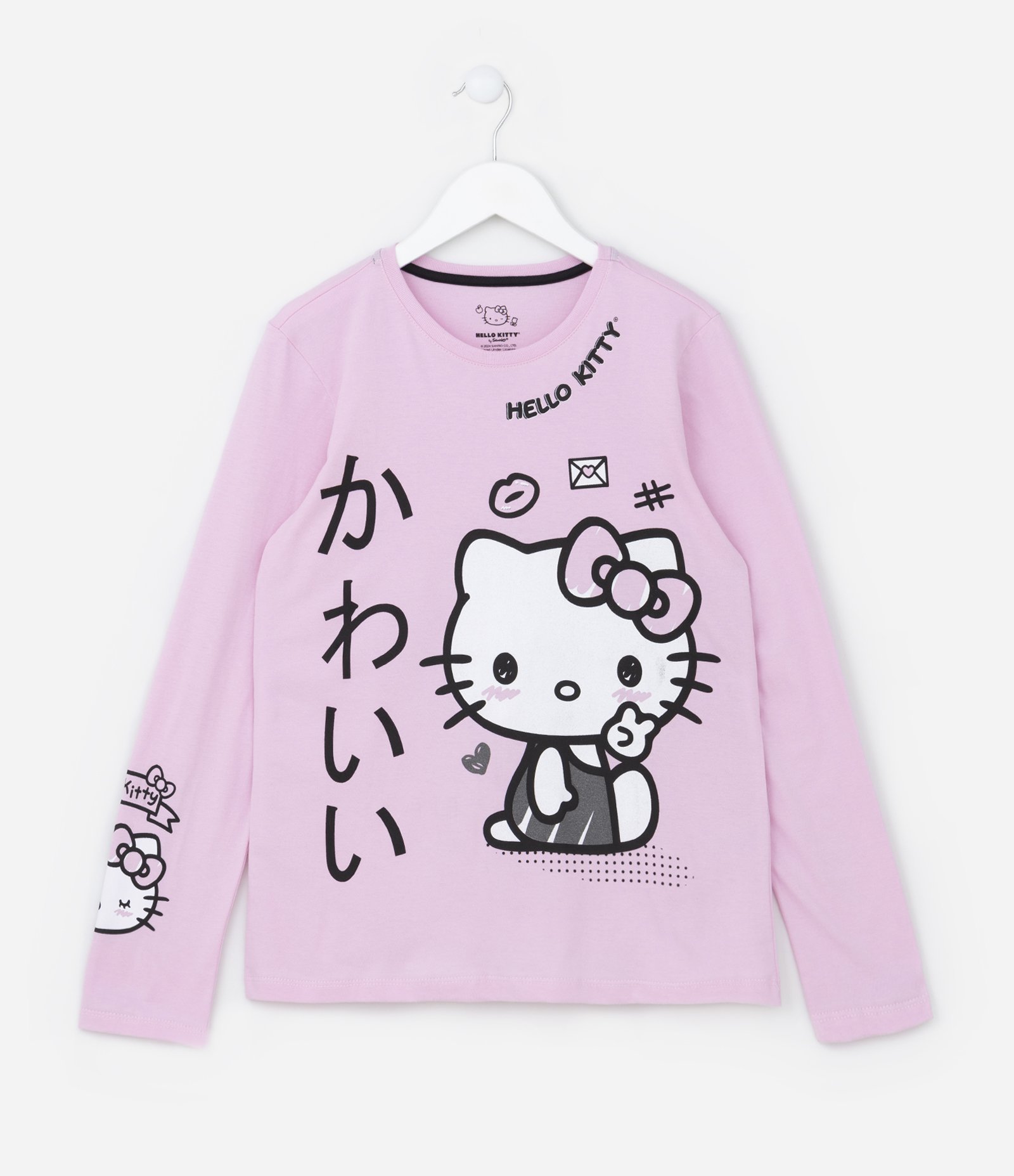 Camiseta Infantil em Algodão Estampa Hello Kitty - Tam 5 a 14 anos Rosa 1