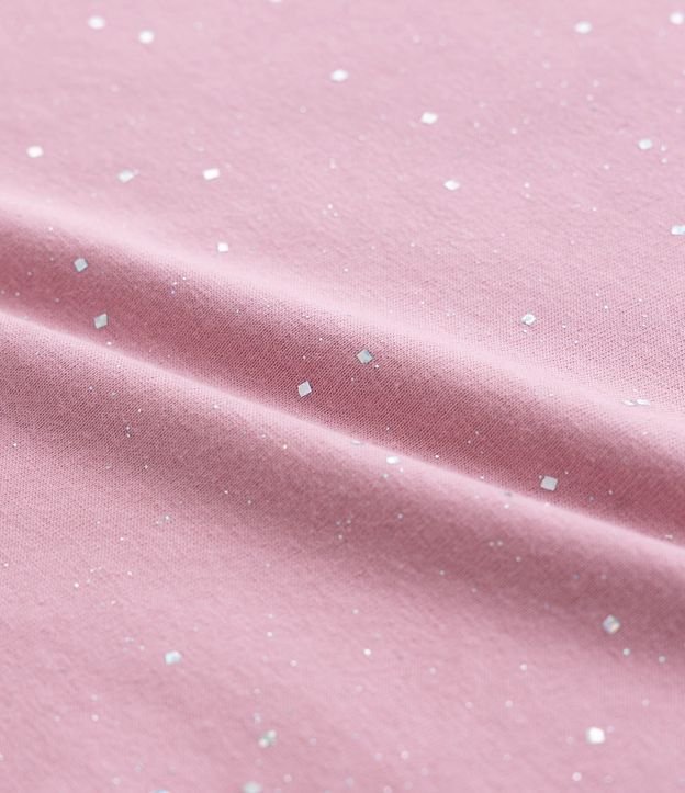 Blusa Infantil em Cotton com Glitter Holográfico - Tam 5 a 14 anos Rosa 4