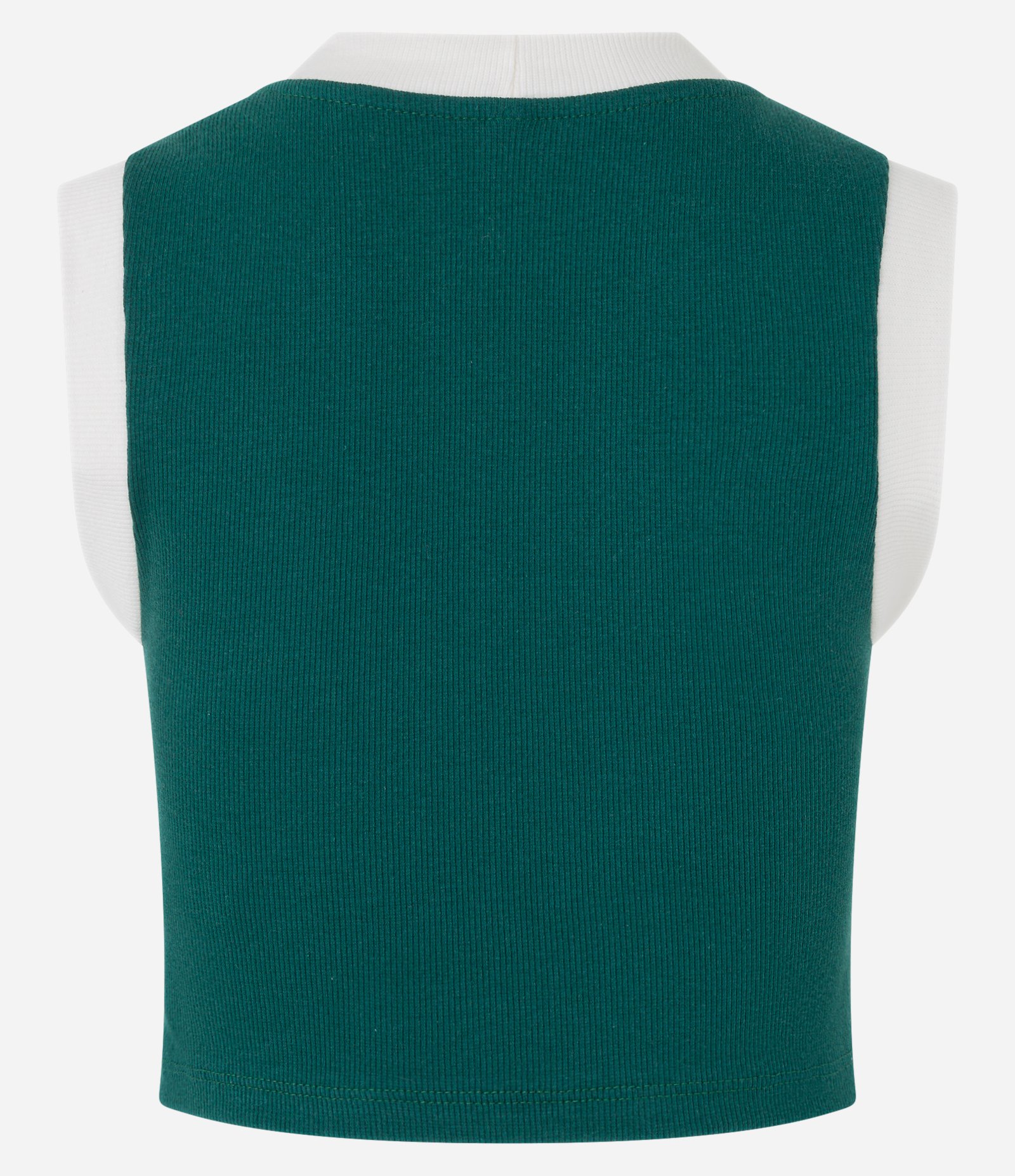 Blusa Cropped Sem Manga em Ribana com Lettering Vermont Verde 7