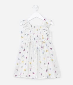 Vestido Infantil em Tricoline com Babados - Tam 1 A 5 Anos