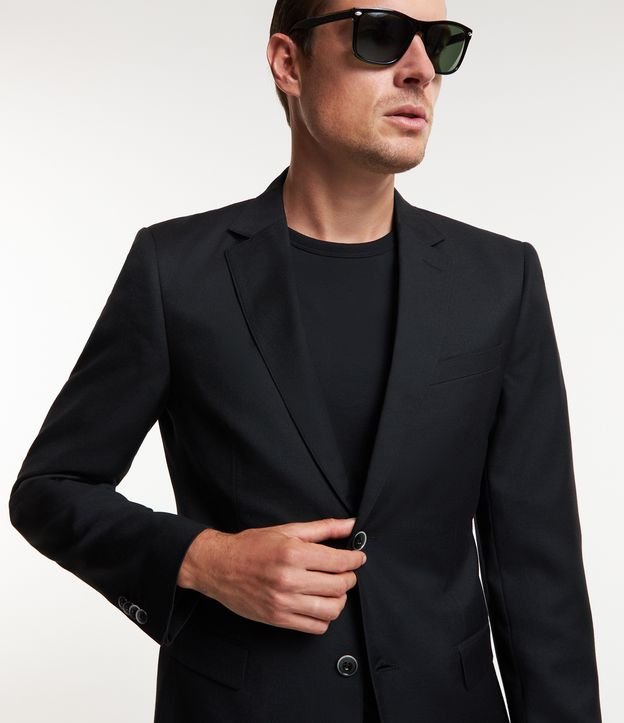 Paletó Super Slim Alfaiatado com Gola Lapela e Bolsos