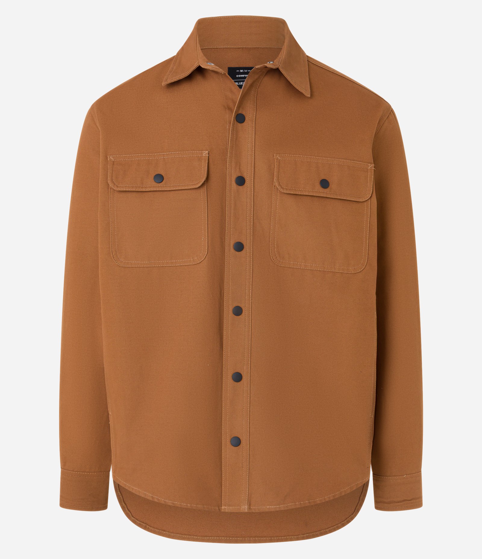 Camisa em Sarja com Botões e Bolsos Marrom 7