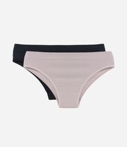 Kit 02 Calcinhas Biquíni com Textura Canelada DelRio