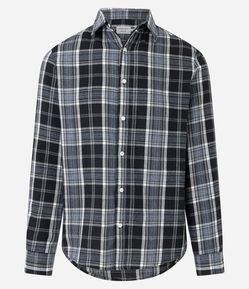 Camisa em Flanela com Abotoamento e Estampa Xadrez