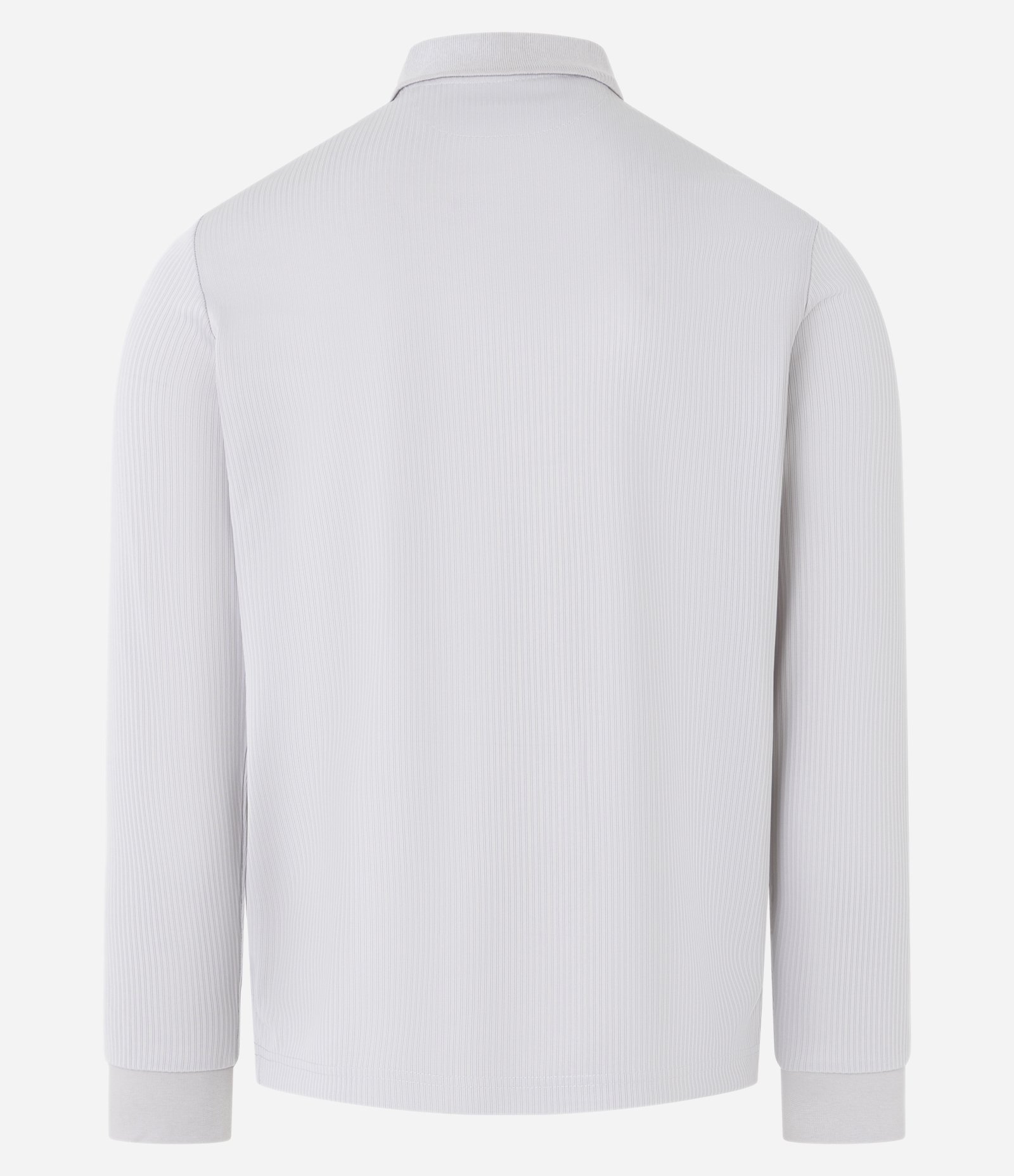 Camisa Polo com Textura e Manga Longa Cinza 7