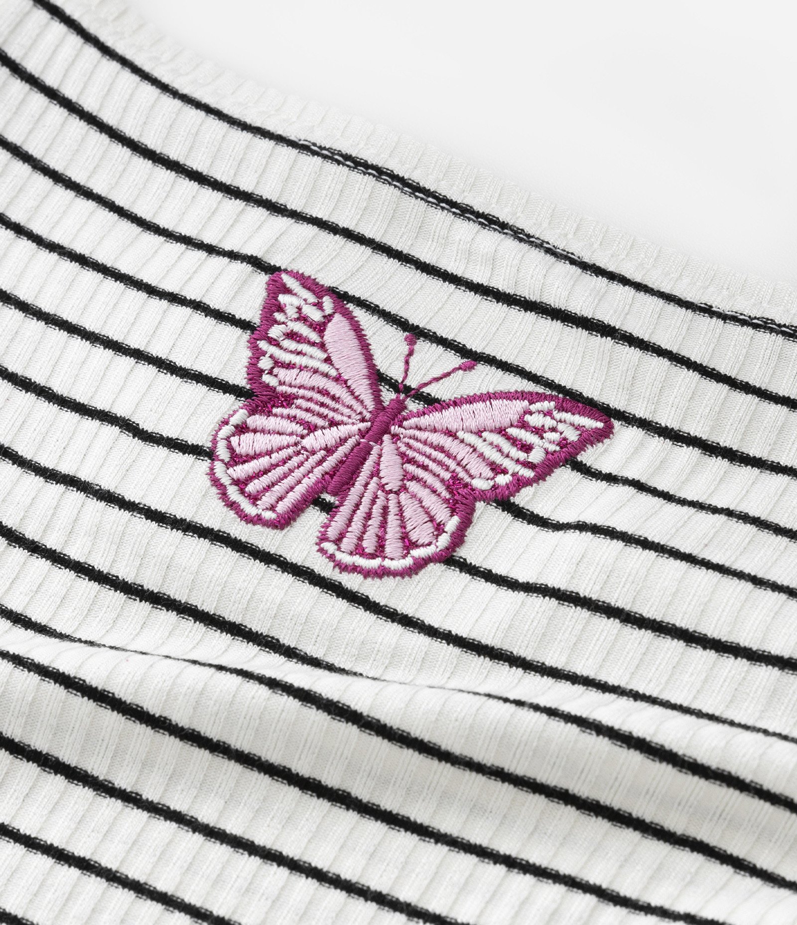 Blusa Infantil Canelada com Bordado Borboleta - Tam 5 A 14 Anos Branco Neve 4
