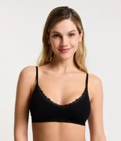 Sutiã com Bojo Removível Texturizado Sem Costura Com Renda