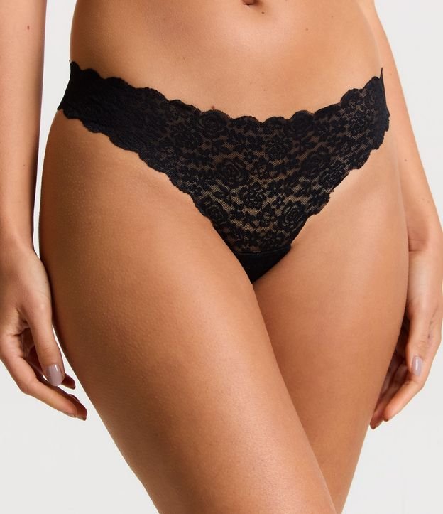 Calcinha Biquíni Fio em Laise Floral