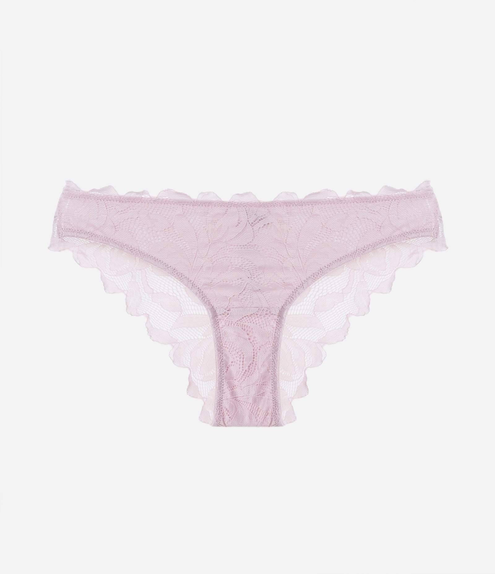 Calcinha Biquíni em Renda Rústica Floral Lilás Pastel 5