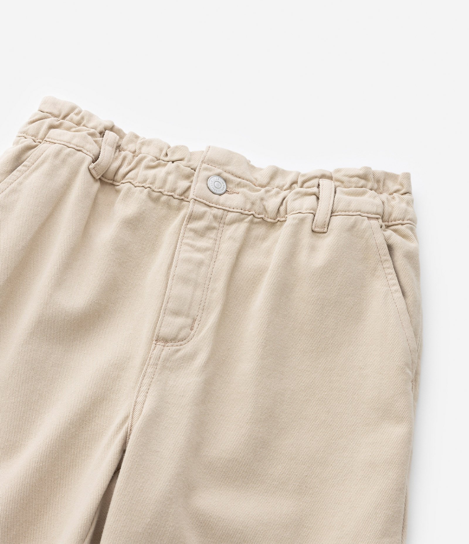 Calça Clochard Infantil em Sarja com Bolsos - Tam 5 a 14 Anos Bege 4