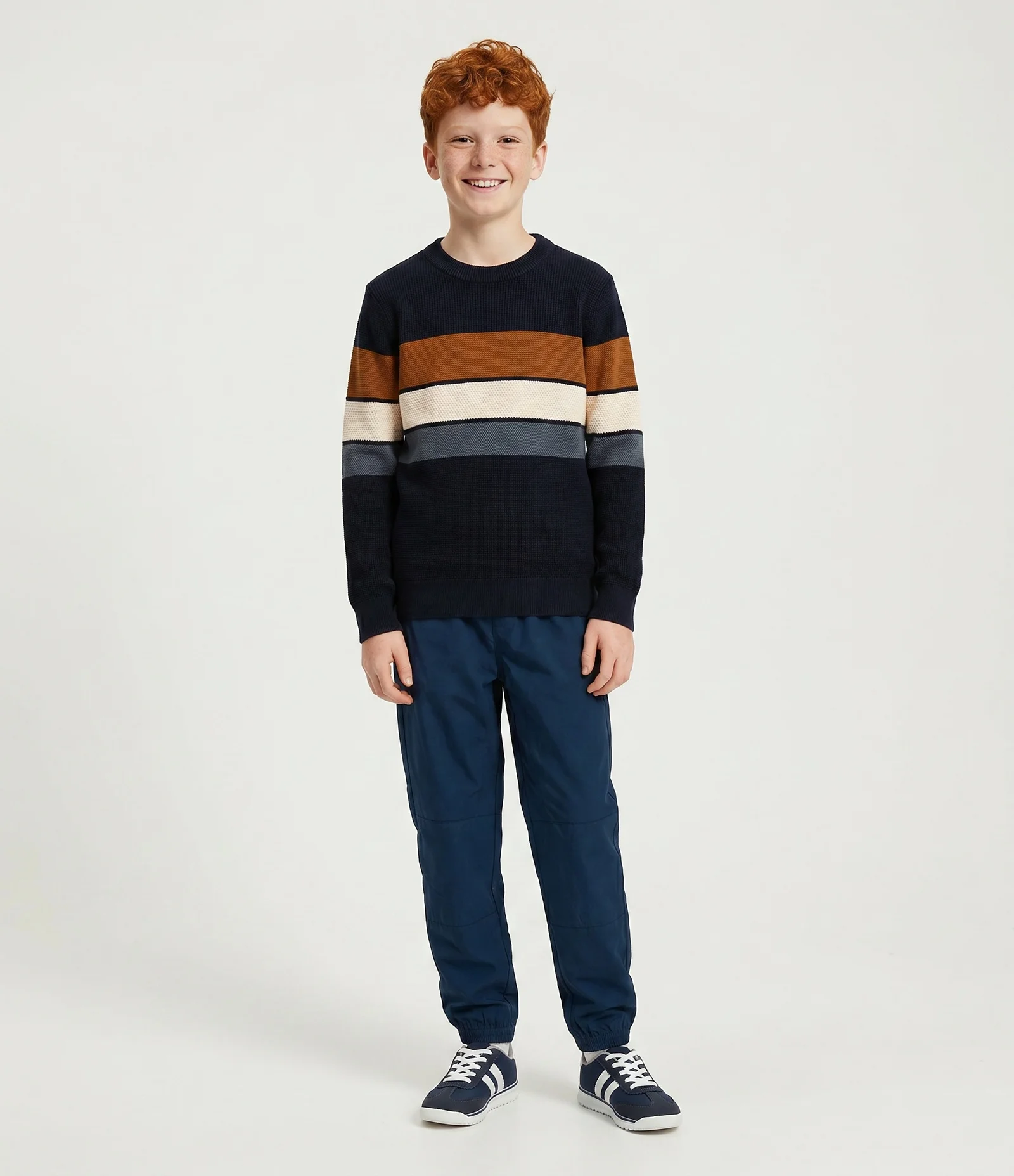 Calça Jogger Infantil com Recortes - Tam 5 a 14 anos Azul 1