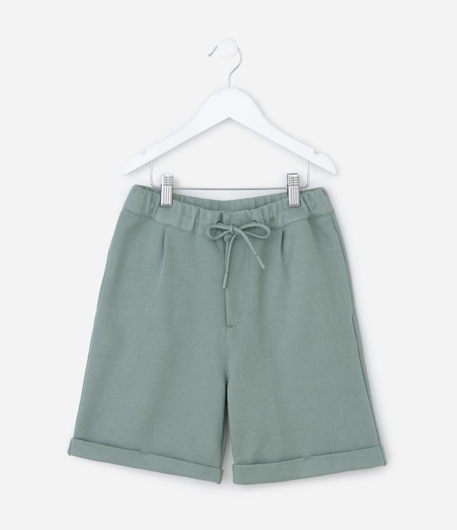 Bermuda Infantil com Barra Dobradinha - Tam 5 a 14 anos Verde 1