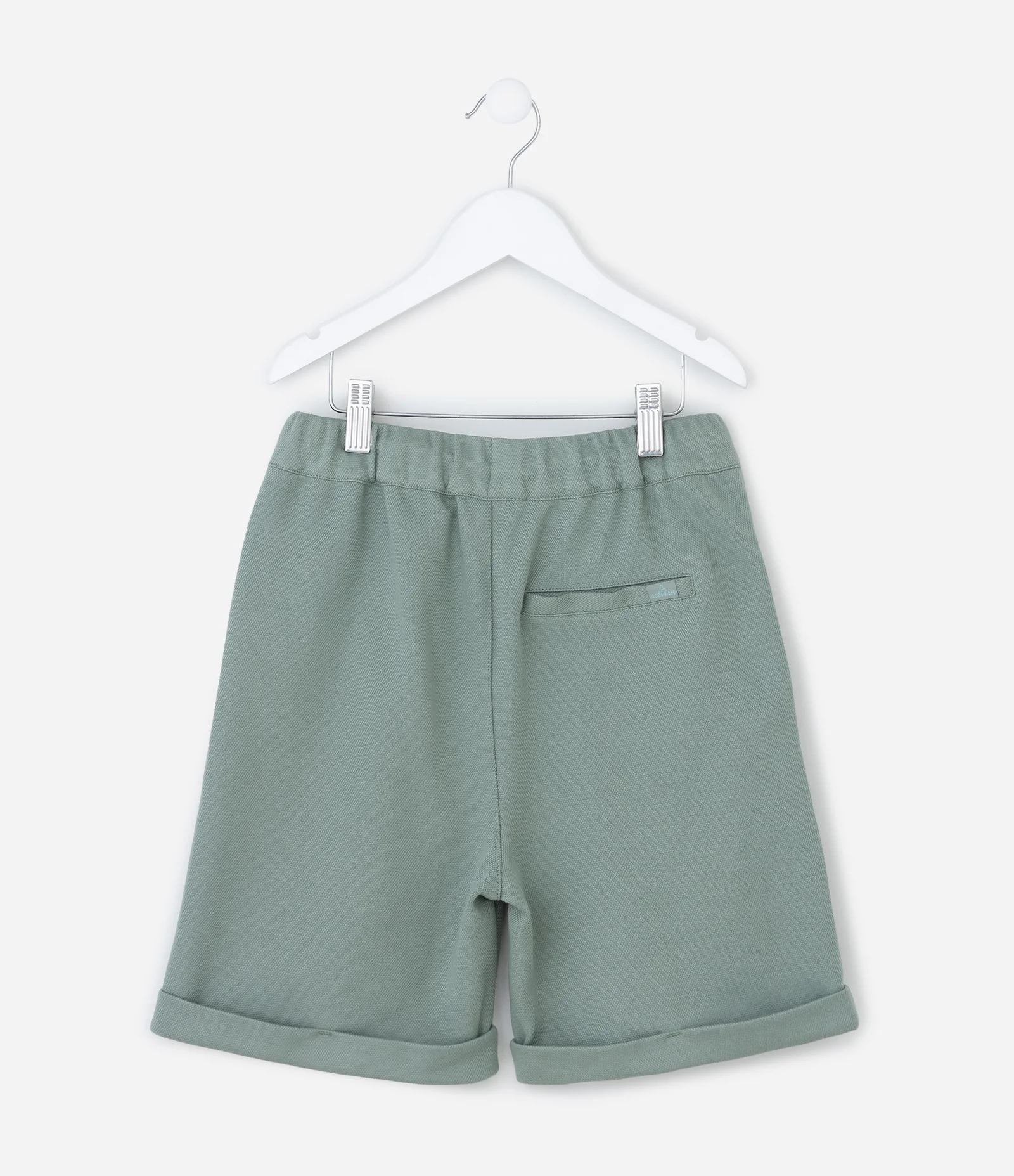 Bermuda Infantil com Barra Dobradinha - Tam 5 a 14 anos Verde 2