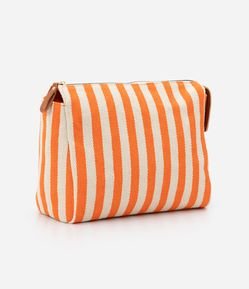 Nécessaire Trapézio Texturizada com Estampa de Listras
