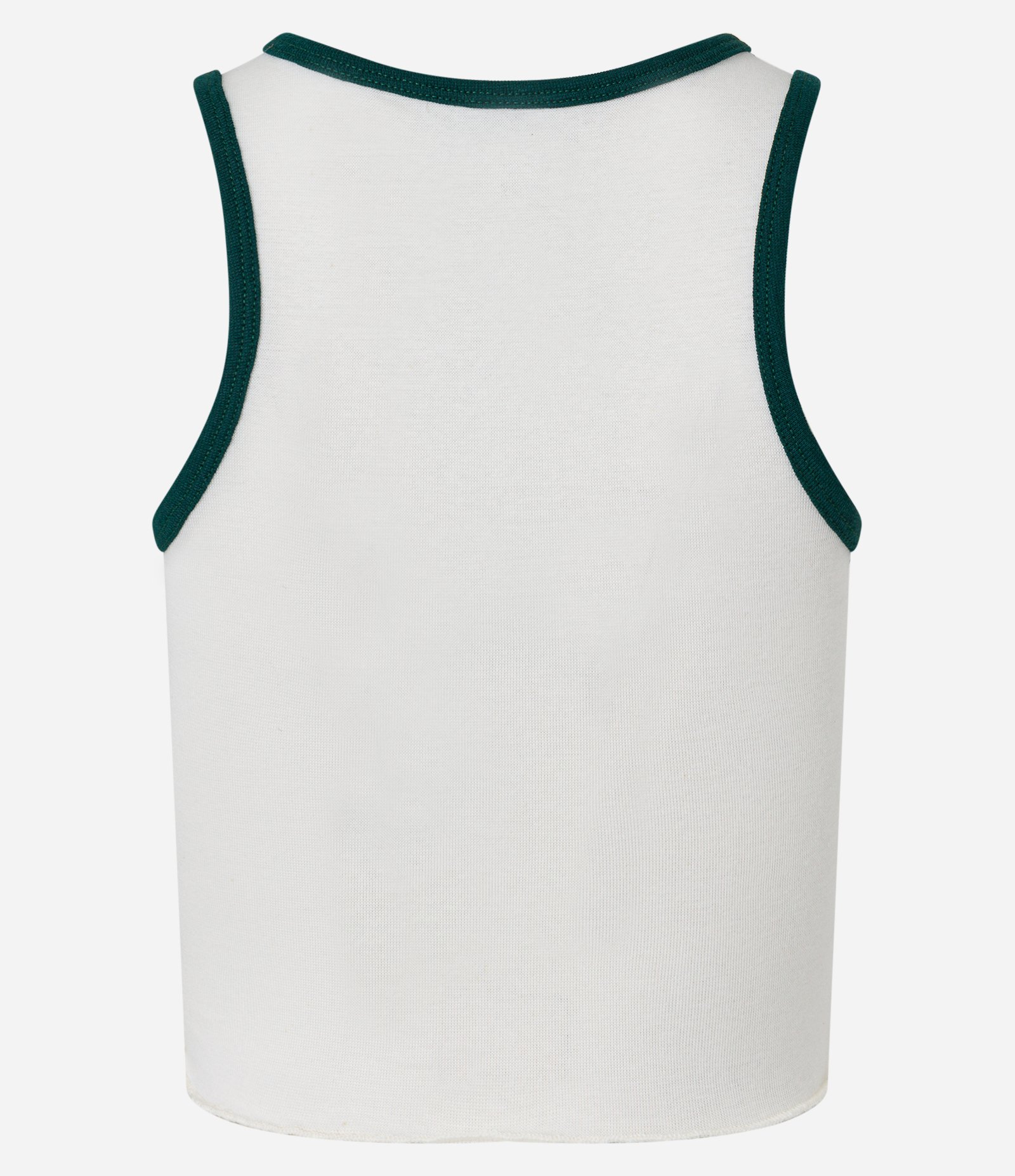 Blusa Regata em Ribana com Estampa Flower Power e Frufru na Barra Branco 7