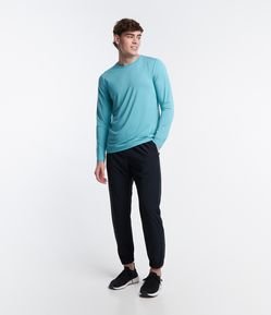 Calça Esportiva com Recorte de Tecido Refletivo com Zíper na Barra