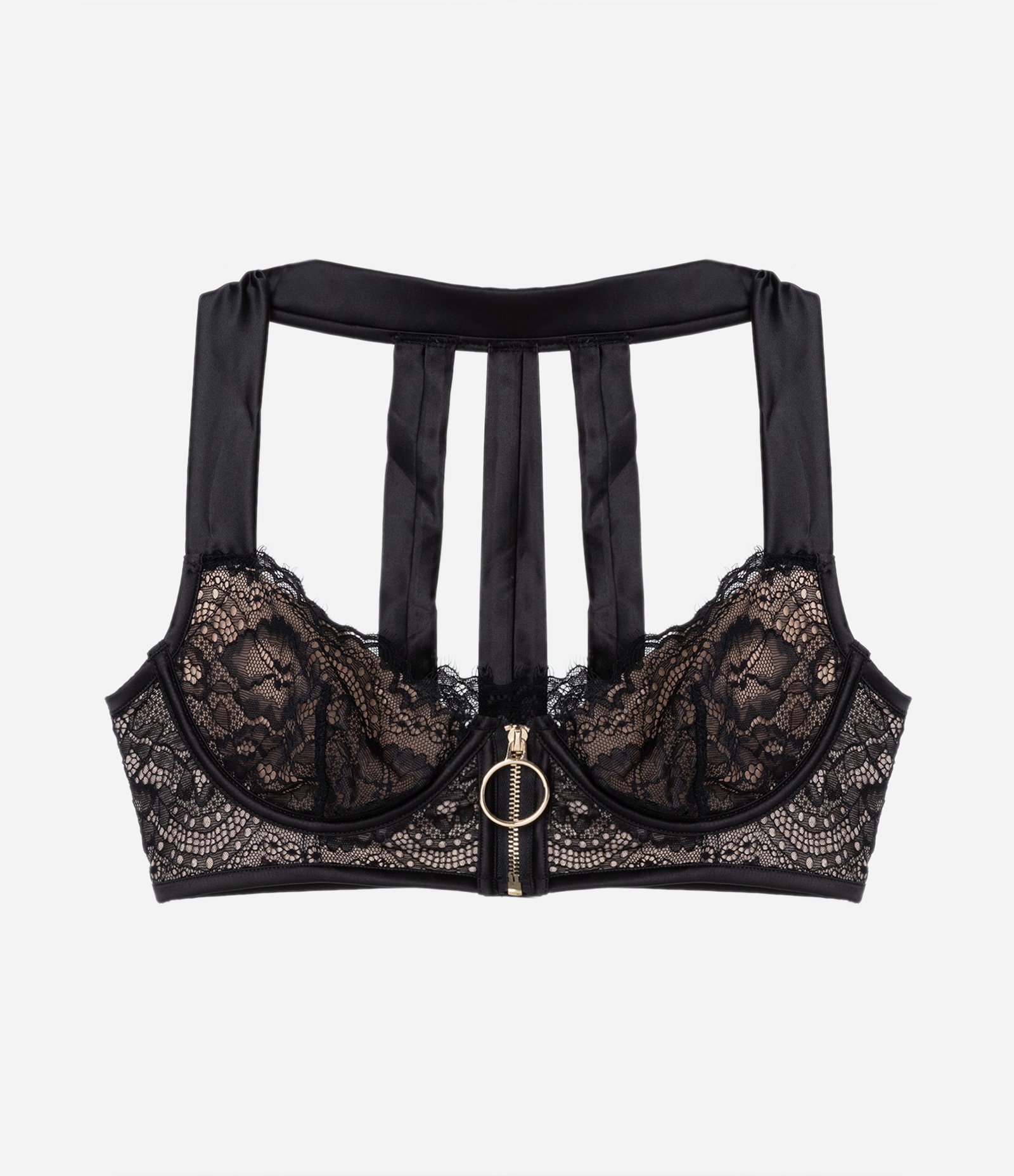 Sutiã Alongado com Detalhe de Zíper e Tiras nas Costas Preto 5