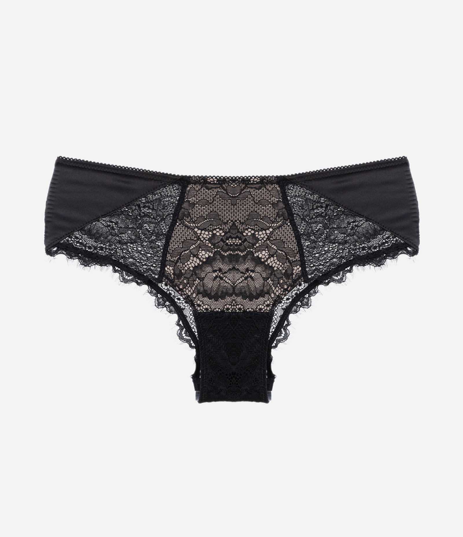 Calcinha Boyshort em Renda Floral com Recorte Lateral Preto 5