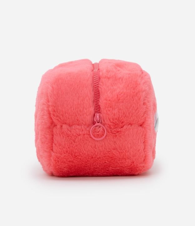 Nécessaire Retangular Média Fleece com Estampa Furry com Olhos