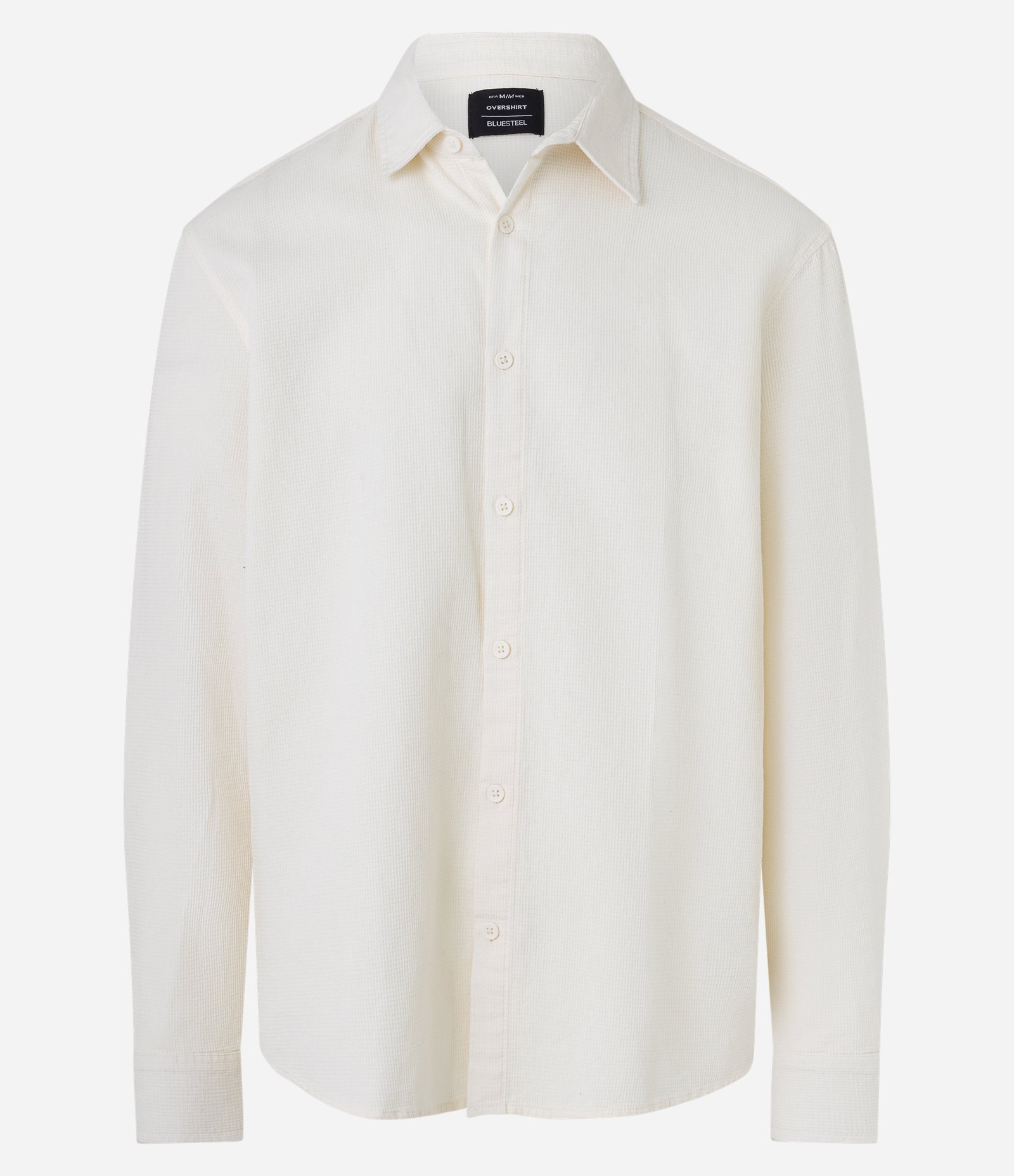 Camisa Overshirt em Tricoline Texturizada e com Botões Branco 5