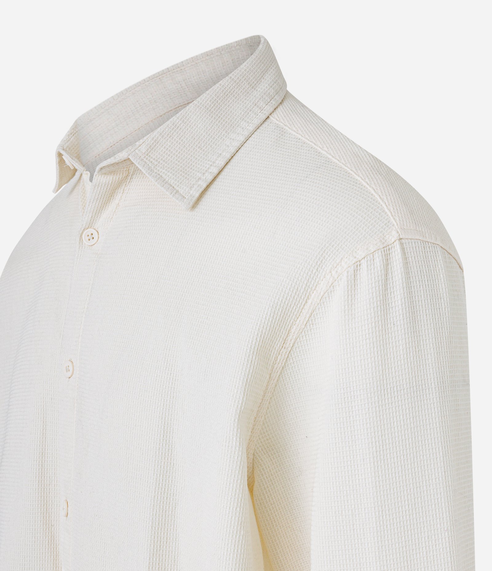 Camisa Overshirt em Tricoline Texturizada e com Botões Branco 6