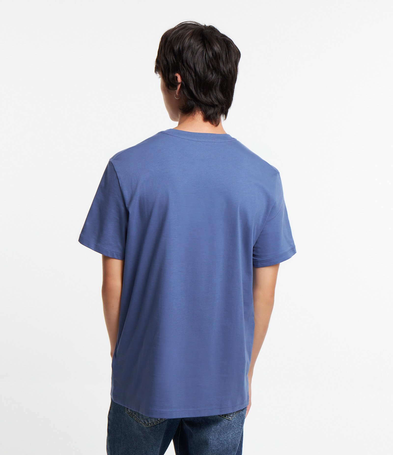 Camiseta Comfort em Algodão com Estampa Ônibus Estilo Grafite Azul 3