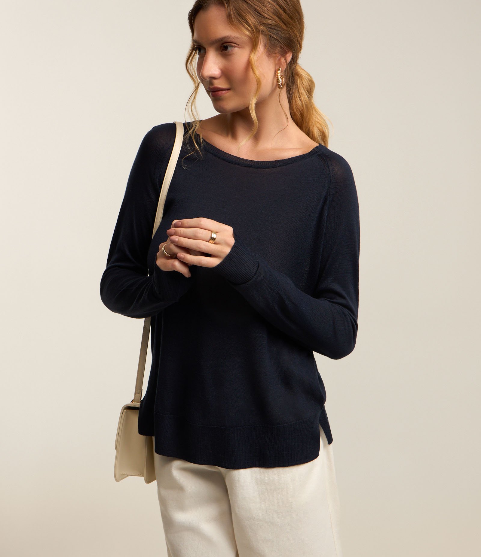 Suéter em Tricô com Gola Redonda 1